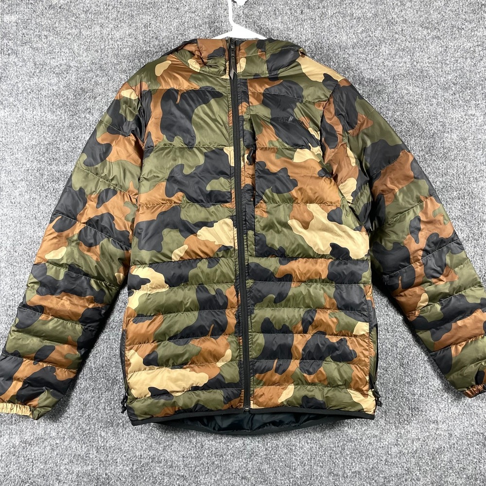 Armada Jacket Mens‎ Medium Brown Green Camo Full Zip Puffer Ski Hooded Outdoors